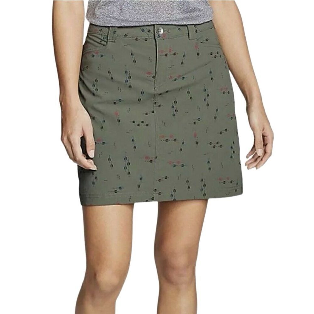 Eddie Bauer Womens Skort olive green Adventurer 2.0 Active size 12